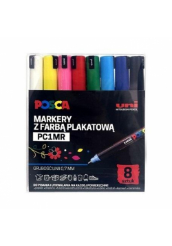 Markery plakatowe PC-1MR 8 kolorów POSCA UNI