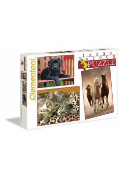 Puzzle Zwierzęta 1x500 + 2x1000