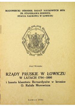 Rządy Pruskie w Łowiczu w latach 1794 1806