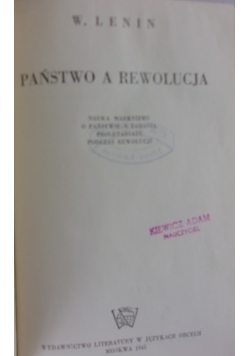 Państwo a rewolucja ,1945r.