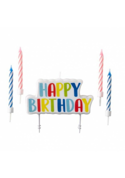 Zestaw świeczek urodzinowych happy birthady 4szt.