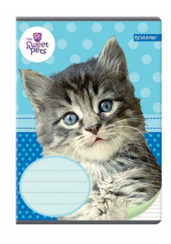 Zeszyt A5 w trzy linie 16 kartek Sweet pets 5 sztuk