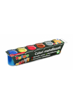 Farby Primo metalizujące 6 kolorów w plastikowych pojemniczkach