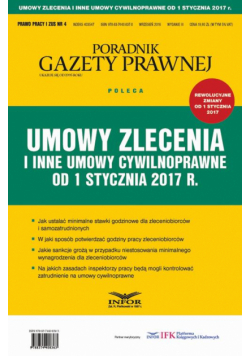 Umowy zlecenia i inne umowy cywilnoprawne od 1 stycznia 2017 r.