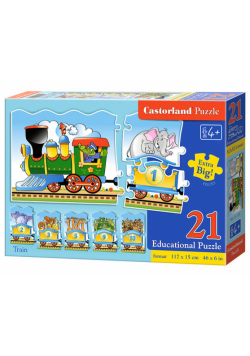 PUZZLE EDUKACYJNE Pociąg 21 el. długość 117 cm / E-135