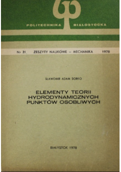 Elementy teorii hydrodynamicznych punktów osobliwych