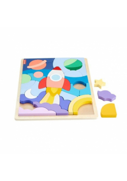 Fisher Price. Drewniane puzzle kosmos