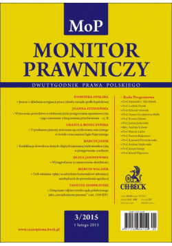 Monitor Prawniczy Nr 3/2015
