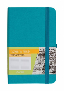 Notes A6 kieszonkowy z gumką Romantyzm linia turkusowy