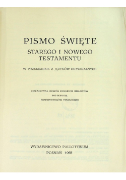 Pismo Święte Starego i Nowego Testamentu