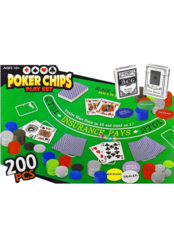 Zestaw do gry w Pokera Mata 200pcs karty żetony