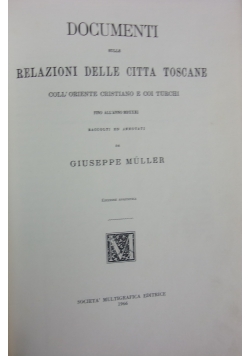 Documenti Sulle Relaion Delle Citta Toscane