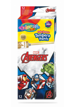 Farby tempera w tubach Colorino Kids 12 kolorów 12 ml Avengers