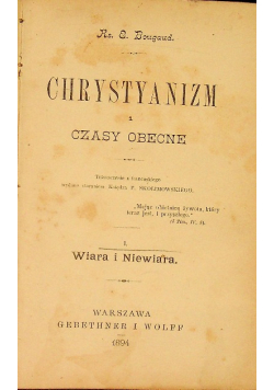 Chrystyanizm i czasy obecne 1894 r.