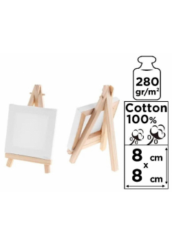 Podobrazie mini 8x8cm 280G/m2 + sztaluga
