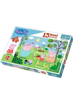 Puzzle 15 maxi Peppa w ogrodzie TREFL