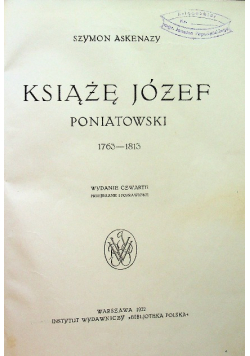 Książę Józef Poniatowski  1922r.