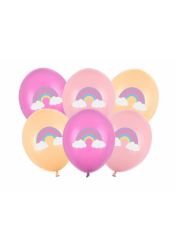 Balony Strong Pastel Tęcza 30cm 6szt mix