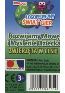 Karty Rozwijamy mowę i myślenie dziecka Zwierzęta w lesie