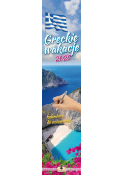 Kalendarz 2025 paskowy wąski Greckie Wakacje