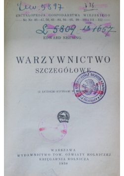 Warzywnictwo szczegółowe 6 numerów ok 1930 r.