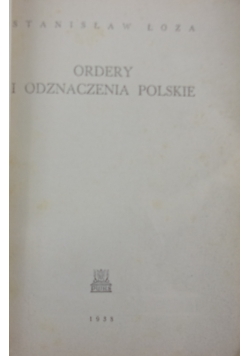 Ordery i Odznaczenia Polskie,1938r.