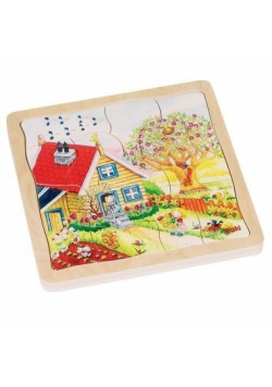Puzzle drewniane układanka warstwowa Pory roku 54