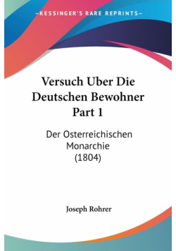 Versuch Uber Die Deutschen Bewohner Part 1