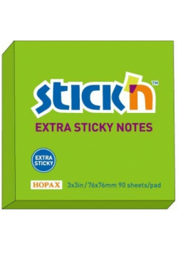Notes samoprzylepny extra sticky 76x76mm zielony pastelowy 90 kartek 12 sztuk