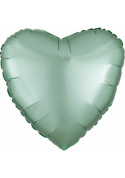 Balon foliowy Lustre Mint Green serce luzem 43cm