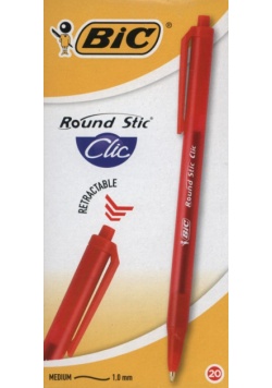 Round Stic Clic czerwony pudełko 20 sztuk