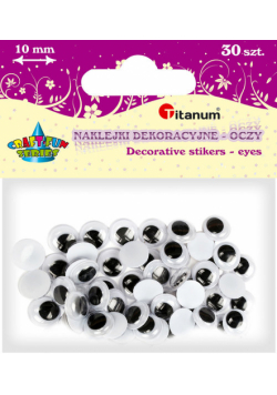 Naklejki dekoracyjne oczy samoprzylepne 10mm 30 sztuk