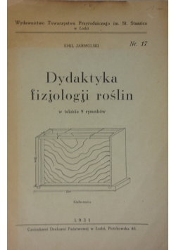 Dyktatyka fizjologji roślin,1931r.