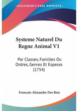 Systeme Naturel Du Regne Animal V1
