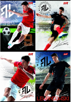 Zeszyt A5 Robert Lewandowski w kratkę 16 kartek 15 sztuk mix
