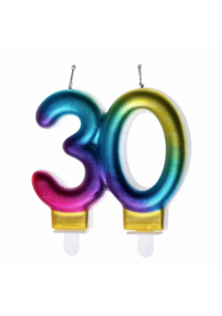 Świeczka urodzinowa 30 kolorowa