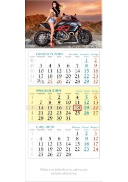 Kalendarz 2019 Trójdzielny Motor KT20