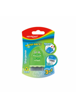 Temperówka plastikowa z gumką ROCKY-DOCKY pojedyncza Keyroad blister