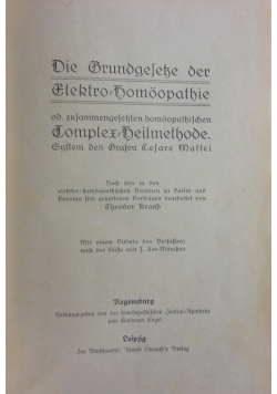 Die Grundgesetze der Elektro-Homoopatihe