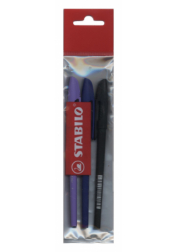 Długopis Stabilo re-liner 868 niebieski + czarny + fioletowy
