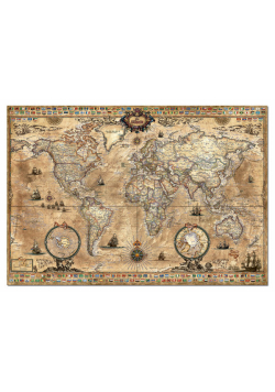 Puzzle 1000 Świat mapa stylizowana