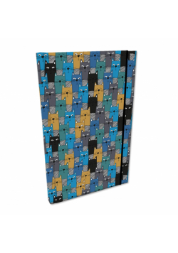 Notes A5 kratka z gumką Soft Touch lakier UV kocury
