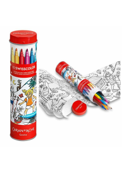 Flamastry akwarelowe Swisscolor z kolorowanką
