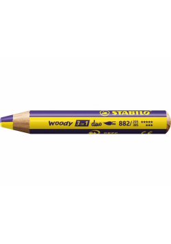 Kredka Woody 3w1 Duo żółty/fiolet (5szt)
