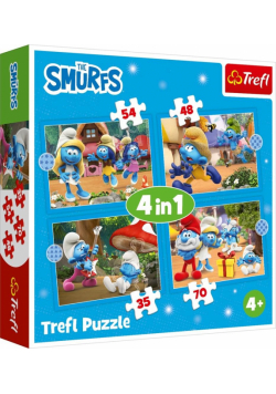 Puzzle 4w1 Wioska Smerfów 34656