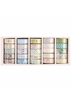 Display Taśma klejąca dekoracyjna Washi Tape Narcissus SET1 klasyczna display mix 25 sztuk