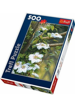 Puzzle 500 Sikorka pośród kwiatów