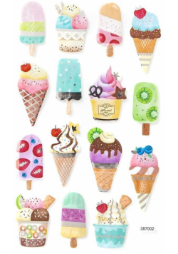 Naklejki z pianki - Lody 15szt