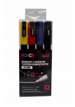 Markery plakatowe PC-3M 4 kolory POSCA UNI
