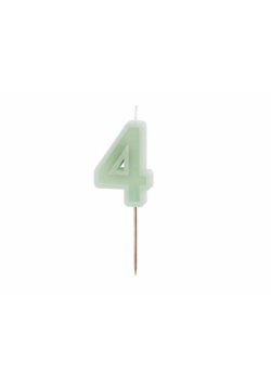Świeczka urodzinowa 4 zielony 6cm